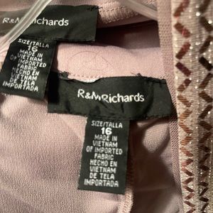 R&M Richard’s beautiful dress & fabric shiny edging around sleeves n jacket